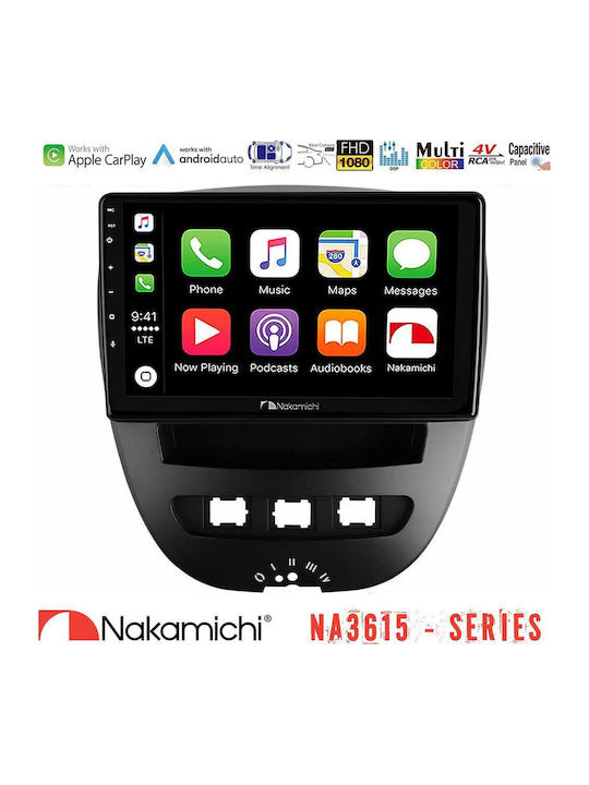 Nakamichi Auto-Audiosystem für Peugeot 107 Toyota Aygo Citroen C1 2005-2014 mit Touchscreen 9" (Bluetooth/USB/Eingebautes Wi-Fi / 3G/GPS/Apple CarPlay/Android Auto)