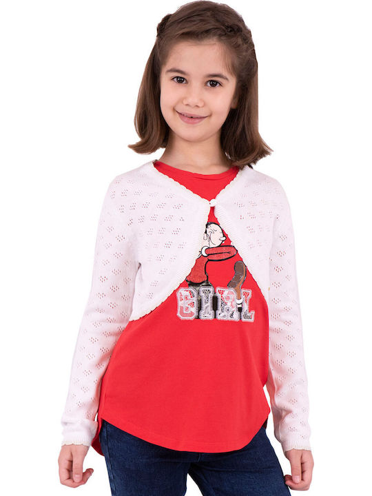 Kids Knitted Cardigan Bright White