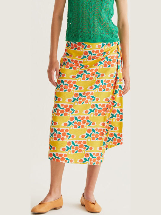 Midi Envelope Skirt Yellow