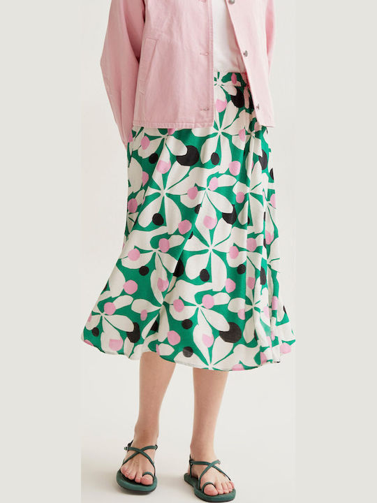 High Waist Midi Skirt Green