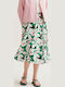High Waist Midi Skirt Green
