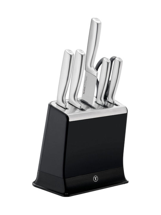 Tefal Ever Sharp Messer Set mit Sockel aus Rostfreiem Stahl 6 Stück