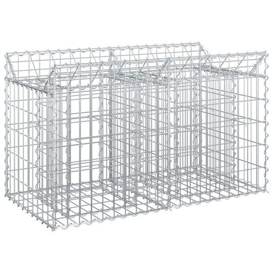 vidaXL Gabion Box Pentru Gard De Grădină Din Oțel 100x50x60 Cm Argintiu