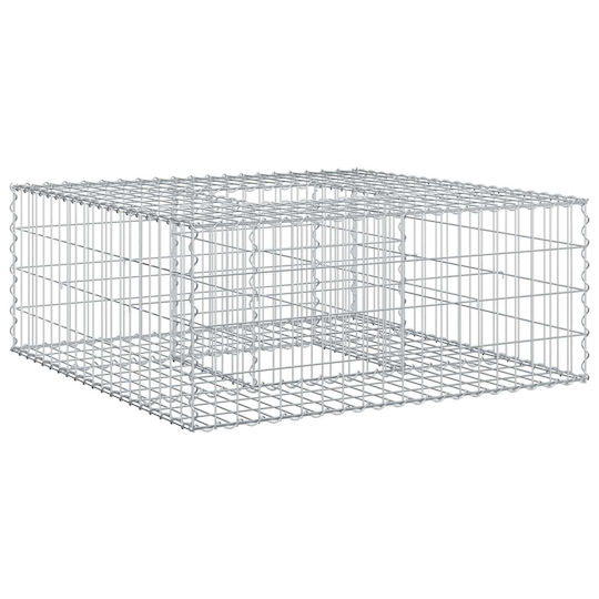 vidaXL Gabion Box Pentru Garduri De Grădină Din Oțel 100x100x40cm Argintiu