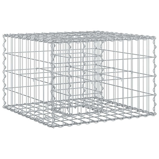 vidaXL Gabion Box Pentru Gard De Grădină Din Oțel 60x60x40 Cm Argintiu