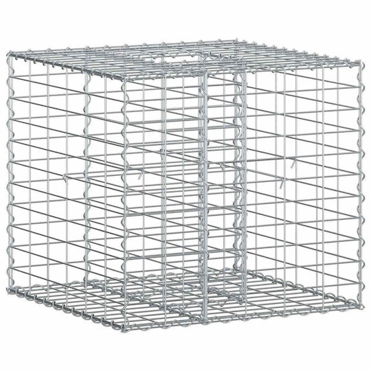 vidaXL Gabion Box Pentru Garduri De Grădină Din Oțel 60x60x55cm Argintiu