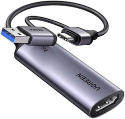 Ugreen Cm629 USB-A / USB-C мъжки към HDMI женски Ugreen Cm629 USB-A / USB-C мъжки към HDMI женски