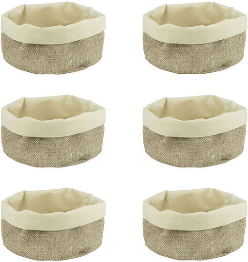 Set mit 6 Runde Textilbrotkörbe Culinaro D17xh11cm Beige