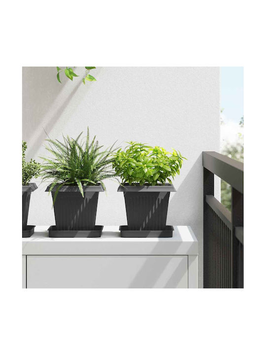 vidaXL Set 24 Kunststoff Pflanzgefäße Schwarz 16x14cm