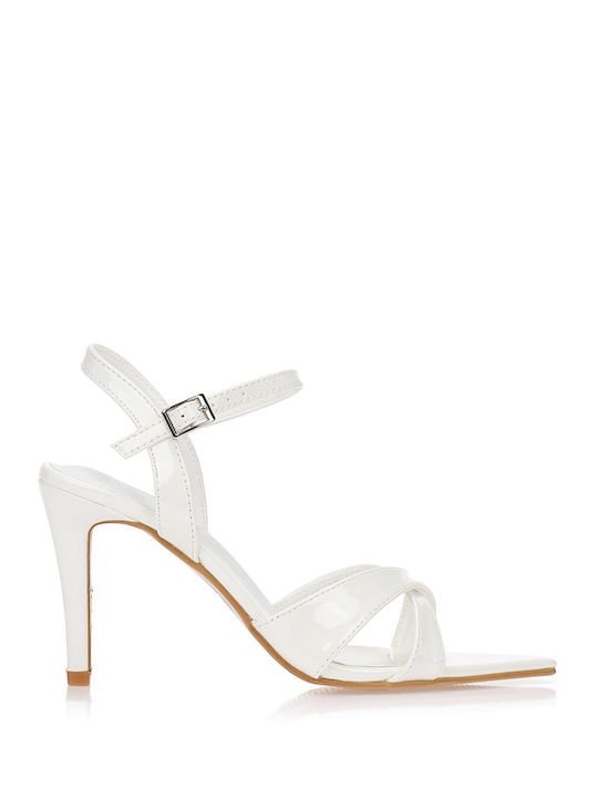 Tsoukalas Damen Sandalen aus Lackleder Weiße