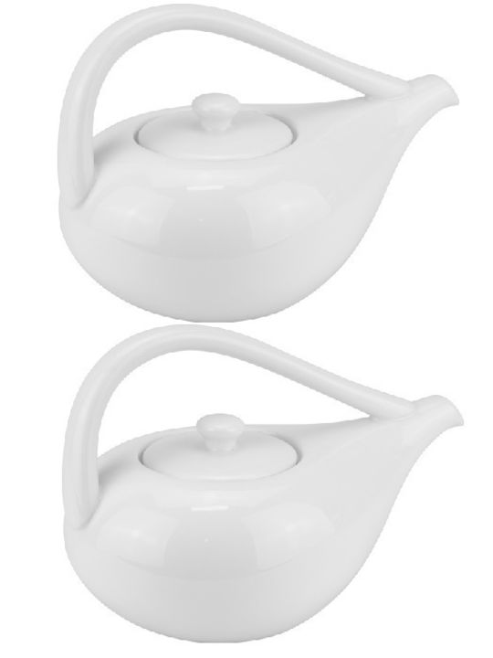 Raki Vision Сет Чайник от Бял Порцелан 650ml 2 Броя