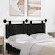 vidaXL Leather Bed Headboard Cushion Black 130x...