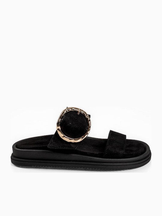 The Shoemart Γυναικεία Σανδάλια Flatforms Μαύρα
