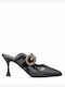 Mules With Heel In Black Colour