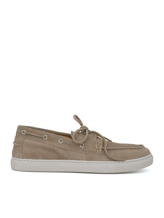 Suede Ανδρικά Boat Shoes σε Μπεζ Χρώμα