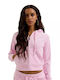 Women's Velvet Hoodie Sweatshirt Jacket Cherry Blossom