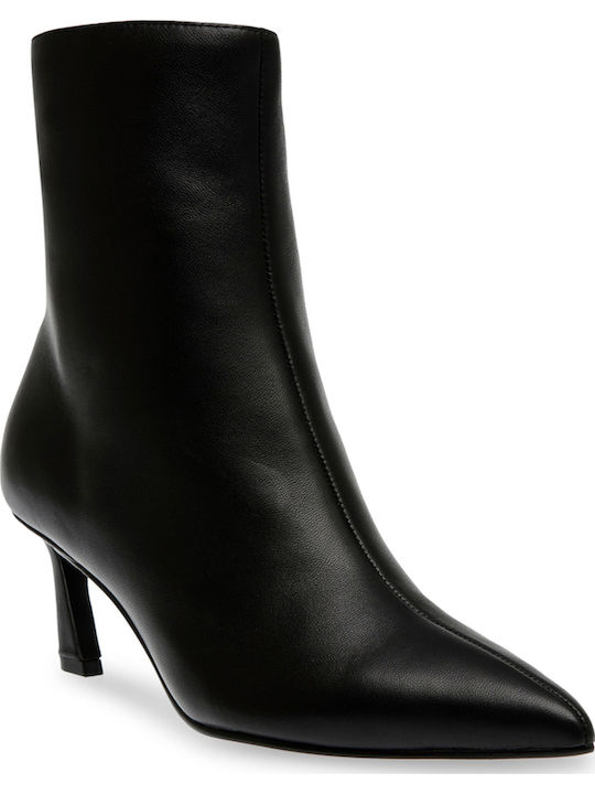 Leder Damen Stiefeletten Schwarz