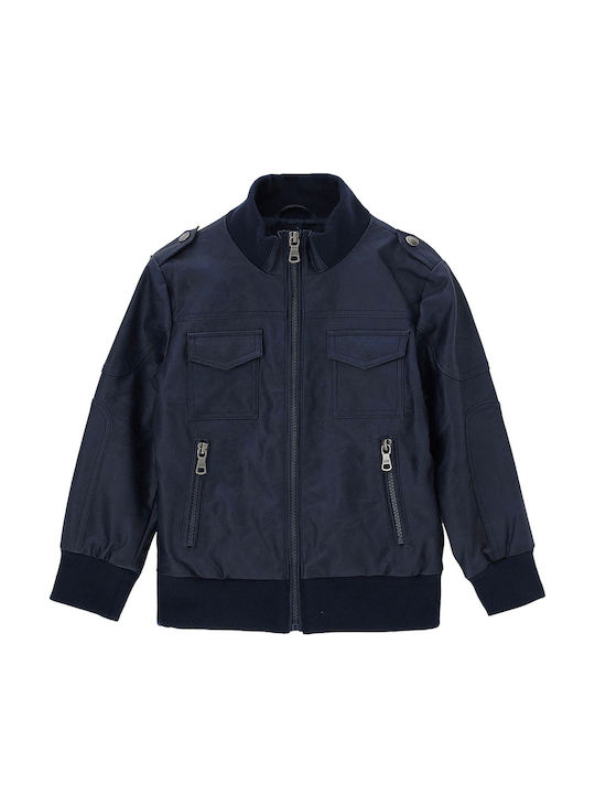 Original Marines Kids Leather Jacket Petrol Vin...