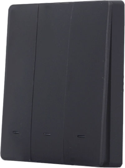 SmartWise Recessed Triple Wall Switch Without Frame Black