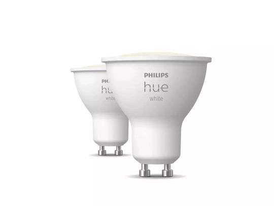 Philips Smart Λάμπες Philips Hue LED για Ντουί GU10 Θερμό Λευκό 400lm Dimmable 2τμχ