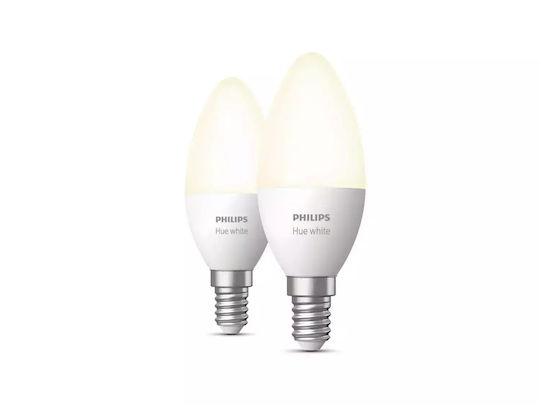 Philips Intelligente Glühbirnen Philips Hue LED Für E14 Färbiges Warmes Weiß 470 Lumen Dimmbar 2 Stück