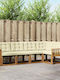 Corner Outdoor Sofa from Pallets with Cushions 247x128.5x73cm
