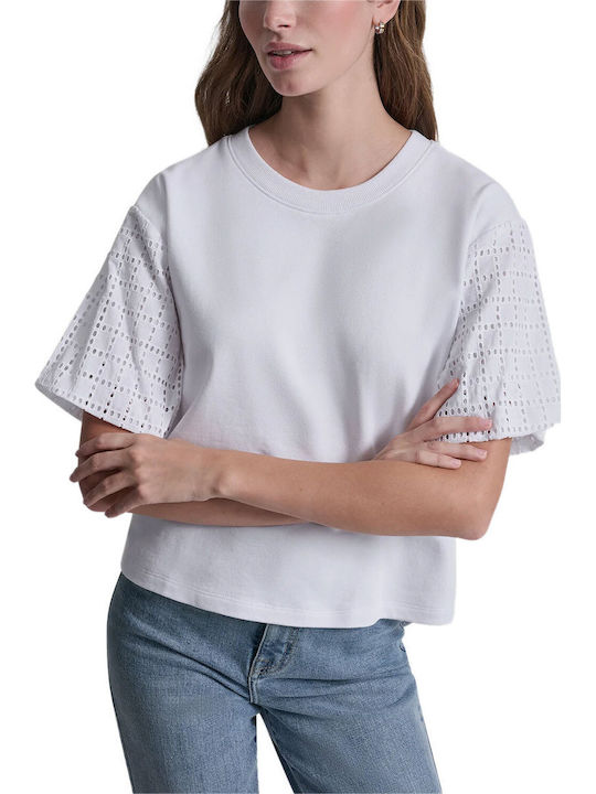 Women's Cotton Short Sleeve White Blouse