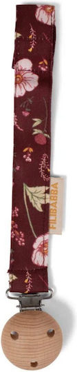 Filibabba Pacifiers Accessories Ribbon from Wood Bordeaux