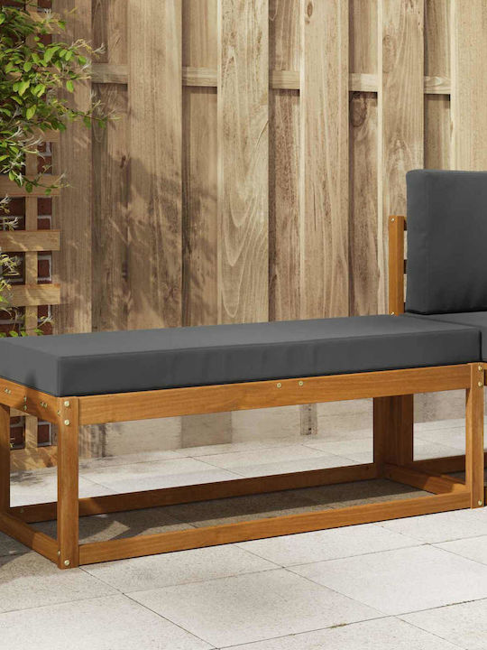 Outdoor Wooden Bench With Cushions 115x43x45cm