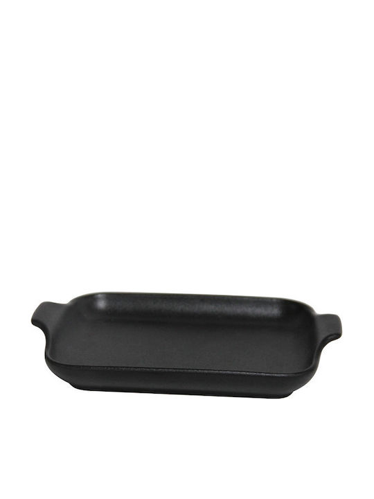 Raki Black Ceramic Serving Platter Black 31.5x14.8cm