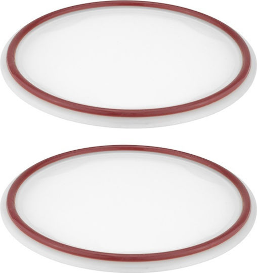 Set 2 Silikon Deckel 12cm Crock Jar Weiß Rot