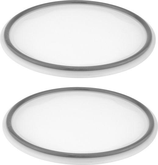 Set 2 Silicone Lids 17cm Crock Jar White Grey