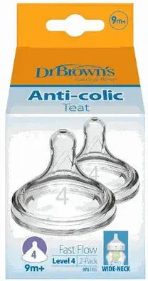Dr. Brown's Θηλές από Σιλικόνη Γρήγορης Ροής για 9+ μηνών 2τμχ