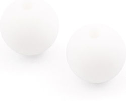 Silicone Bead 12mm White (Pack of 15 Pieces)