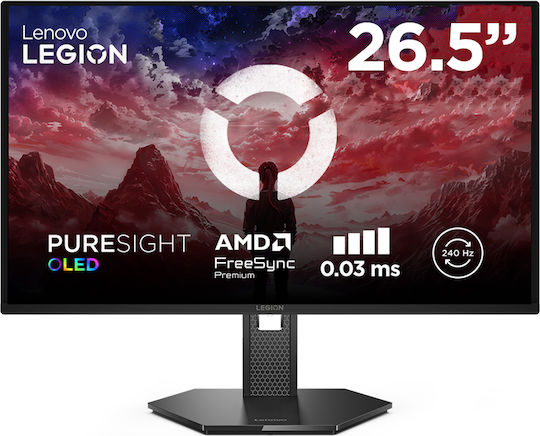 Lenovo Legion 27Q-10 QD-OLED HDR Gaming Monitor 26.5" QHD 2560x1440 240Hz με Χρόνο Απόκρισης 0.03ms GTG