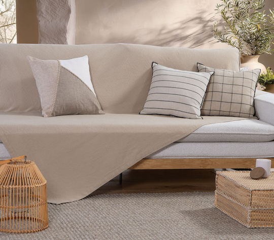 Nef-Nef Homeware Betty Three-Seater Sofa Throw 180x300cm Beige