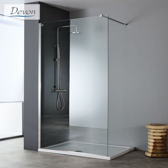 Devon Iwis Paravan Duș cu Ușă Glisantă 46-48x200cm Sticlă Transparentă Inox
