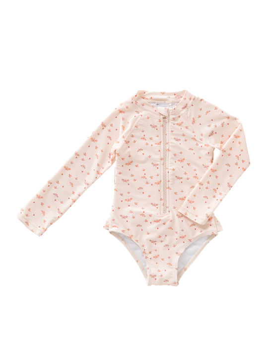 Fresk Kids One-Piece Swimsuit With Long Sleeve Butterflies