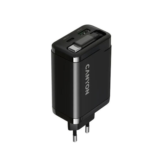 Canyon Φορτιστής Χωρίς Καλώδιο GaN με Θύρα USB-A 65W Power Delivery Μαύρος (OnCharge)