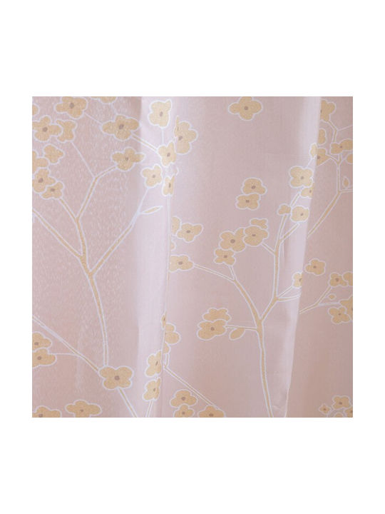 Nef-Nef Homeware Floriva Shower Curtain 180x200cm Beige