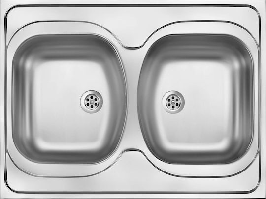 Deante Chiuvetă Bucătărie Drop-In Inox cu Robinet M60xL60cm Gri 5907650845836