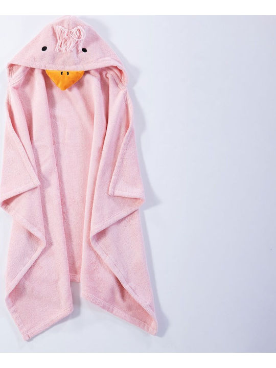 Nef-Nef Homeware Baby-Badetuch Mit Kapuzen Spring Happiness Rosa 70x120cm