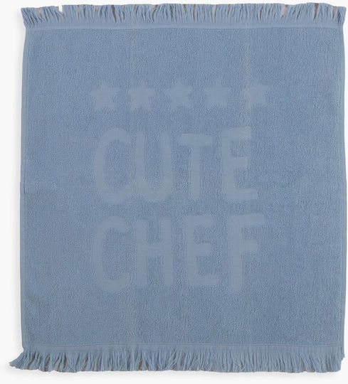 Nef-Nef Homeware Cute Chef Ποτηρόπανο από 100% Βαμβάκι σε Μπλε Χρώμα 50x50cm