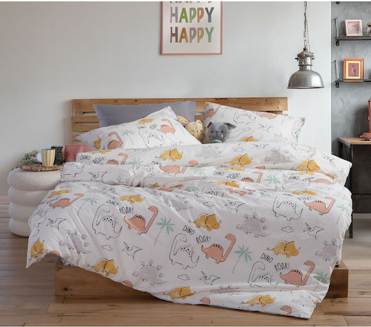 Nef-Nef Homeware Single Set Dinosaur Art Ecru 170x260cm
