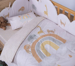 Nef-Nef Homeware Jungle In Motion Βρεφικό Κουβερλί Βαμβακερό Εκρού 110x140cm