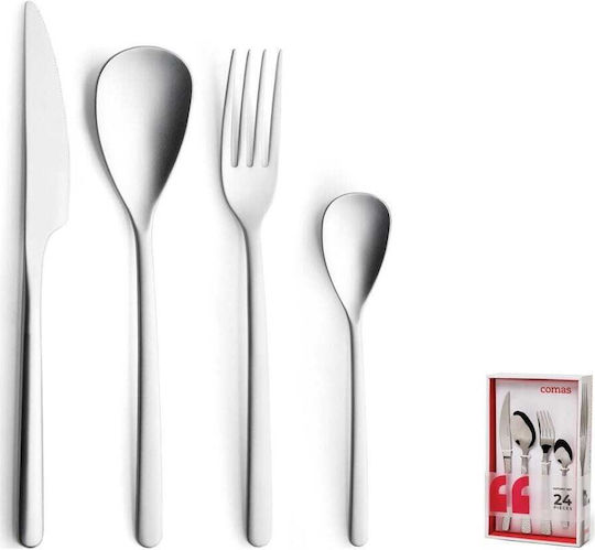 Comas Cutlery Set Stainless Steel Silver 24 Pieces