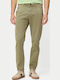 Men's Chino Trousers Elastic Regular Fit Olive