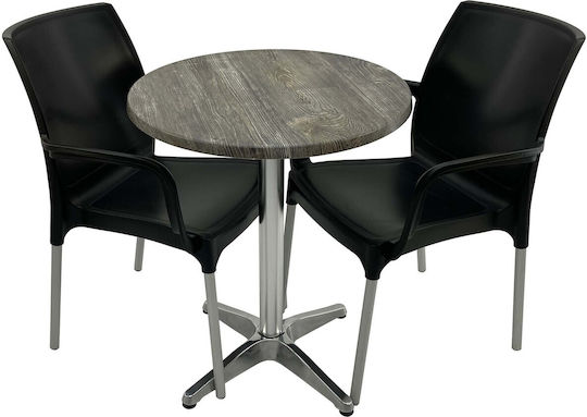 Dining Room Set for Small Outdoor Spaces Old 3 Pieces Black