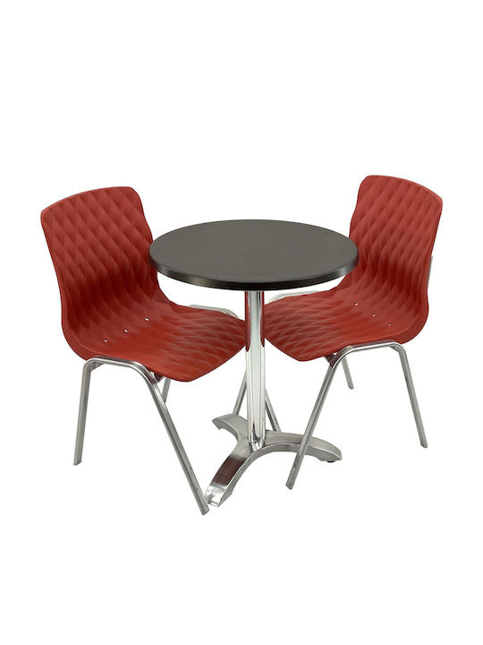 Set Sala De Mese Pentru Spații Exterioare Mici 3 Piese New Wenge