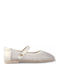 Kids Ballerinas With Hoop & Loop Closure White
